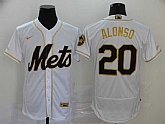 Mets 20 Pete Alonso White Gold 2020 Nike Flexbase Jersey,baseball caps,new era cap wholesale,wholesale hats